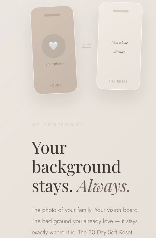 Soft Reset™                                A collection of 30 wallpapers for your mindset (English & French)